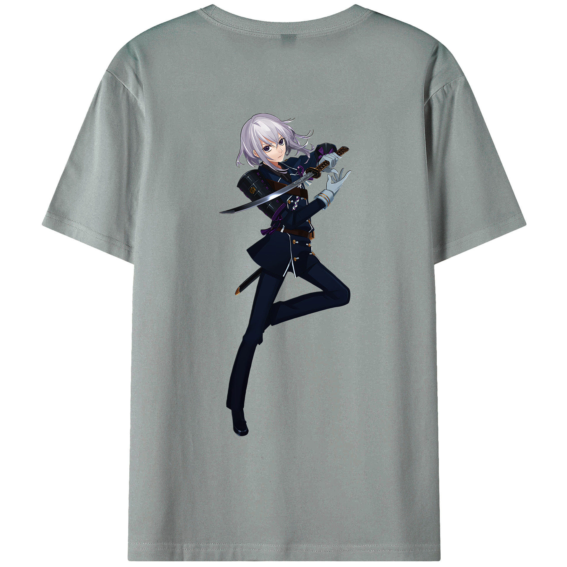 （画像用） 刀剣乱舞 Touken Ranbu 綿100％ メンズ半袖Tシャツ（バックプリント） 通気性